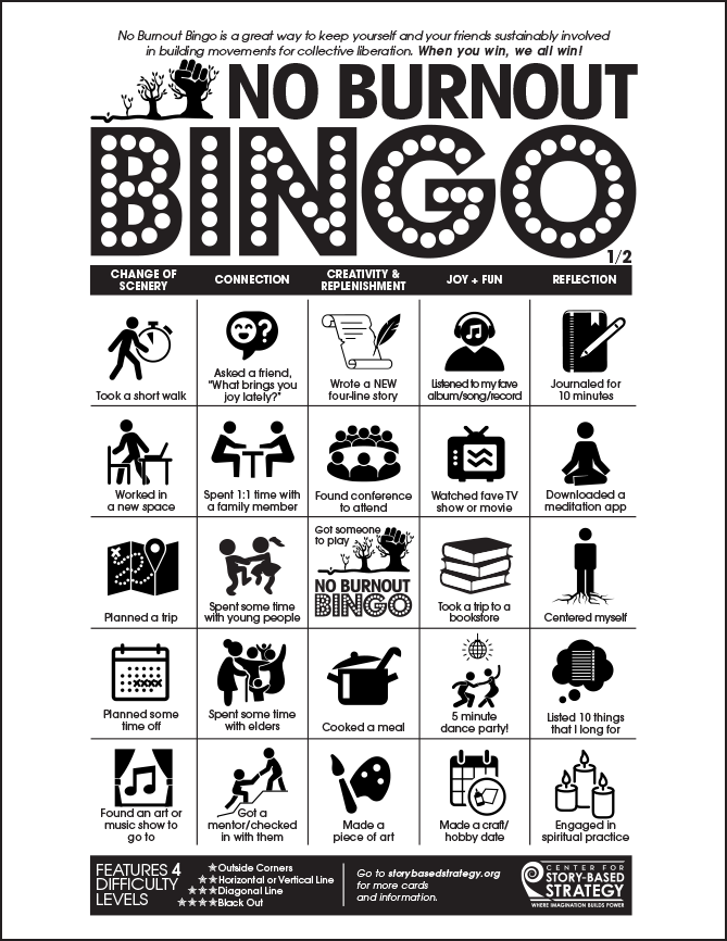 No Burnout Bingo